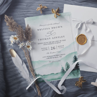 Invitation Mariage Code QR Élégant de verdure rustique de mon