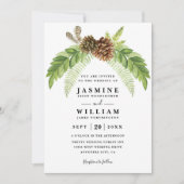 Invitation Mariage Code QR Élégant Moderne Rustique Verdure (Devant)