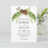 Invitation Mariage Code QR Élégant Moderne Rustique Verdure (Debout devant)
