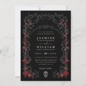 Invitation Mariage Code QR Élégant Romantique Porte Gothique (Devant)