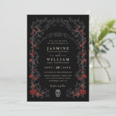 Invitation Mariage Code QR Élégant Romantique Porte Gothique (Debout devant)