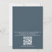 Invitation Mariage Code QR Élégant Roseau Corail Océan Botani (Dos)