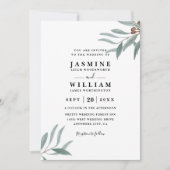 Invitation Mariage Code QR Élégant Rustique à Verdure d'Eucal (Devant)