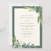 Invitation Mariage Code QR Élégant Rustique avec Verdure d'Eu (Devant)