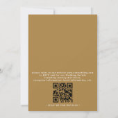Invitation Mariage Code QR Élégant Rustique Dentelle Or Vinta (Dos)
