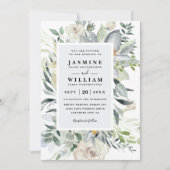 Invitation Mariage Code QR Élégant Rustique Eucalyptus Boho (Devant)