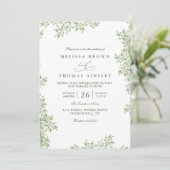 Invitation Mariage Code QR Élégant Rustique Eucalyptus Verdur (Debout devant)