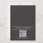 Invitation Mariage code QR élégant rustique floral bois de ce (Dos)