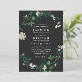 Invitation Mariage Code QR Élégant Rustique Floral Hydrangea (Debout devant)
