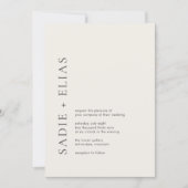 Invitation Mariage Code QR Élégant Typographie Moderne Beige (Devant)