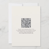 Invitation Mariage Code QR Élégant Typographie Moderne Beige (Dos)