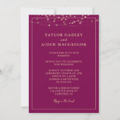 Invitation Mariage Code QR Élégant Vin Rouge (Devant)