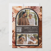 Invitation Mariage Code QR en Bois Pot Mason Floral en Terrac (Dos)
