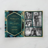 Invitation Mariage Code QR Encre Fluide Abstraite Vert Bleu O (Intérieur)