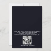 Invitation Mariage code QR étoiles lune bleu minuit céleste (Dos)
