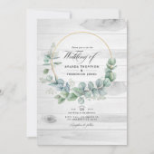 Invitation Mariage Code QR Eucalyptus Campagnard de Grange Ru (Devant)
