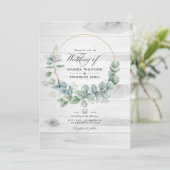 Invitation Mariage Code QR Eucalyptus Campagnard de Grange Ru (Debout devant)