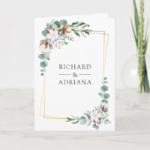 Invitation Mariage Code QR Eucalyptus Coton Or Rustique (Devant)