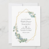 Invitation Mariage Code QR Eucalyptus Géométrique Silver Sage (Devant)