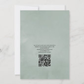 Invitation Mariage Code QR Eucalyptus Géométrique Silver Sage (Dos)