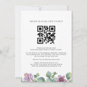 Invitation Mariage code QR Eucalyptus Verdure Violette (Dos)