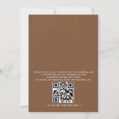 Invitation Mariage Code QR Fleurs Bohème Aquarelle Beige (Dos)