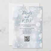 Invitation Mariage Code QR Flocons de Neige Floraux d'Hiver (Dos)