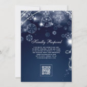 Invitation Mariage Code QR Flocons de Neige Merveilleux Hiver (Dos)