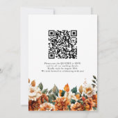 Invitation Mariage Code QR Floral Bohème Aquarelle Terracotta (Dos)