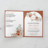 Invitation Mariage code QR Floral Boho Terracotta Pampas (Intérieur)