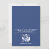 Invitation Mariage Code QR Floral Botanique Aquarelle Bleue (Dos)