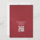 Invitation Mariage Code QR Floral Bourgogne et Rose Rustique (Dos)