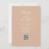 Invitation Mariage Code QR Floral Brun Rustique (Dos)