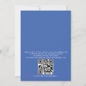 Invitation Mariage Code QR Floral Chinois Blanc Bleu Delft (Dos)