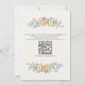 Invitation Mariage Code QR Floral de Printemps Orné Pastel Do (Dos)