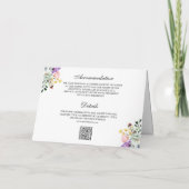 Invitation Mariage Code QR Floral Fleur de Boho Cerf (Dos)
