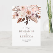 Invitation Mariage Code QR Floral Ivoire Rustique (Devant)