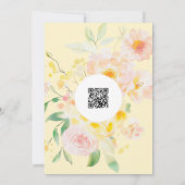 Invitation Mariage Code QR Floral Jaune Beurre Romantique (Dos)