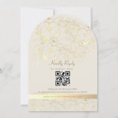 Invitation Mariage Code QR Floral Or (Dos)
