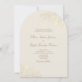 Invitation Mariage Code QR Floral Or (Devant)