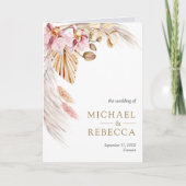 Invitation Mariage Code QR Floral Orchid Rose Pampas Bohème (Devant)