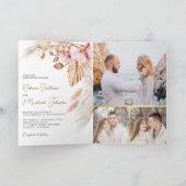 Invitation Mariage Code QR Floral Orchid Rose Pampas Bohème (Intérieur)