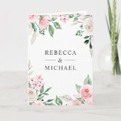 Invitation Mariage Code QR Floral Rose Pâle Ivoire Rustique (Devant)