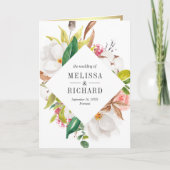 Invitation Mariage Code QR Floral Rose Pâle Rustique Or (Devant)