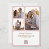 Invitation Mariage Code QR Floral Rose Poussiéreux Rustique (Dos)