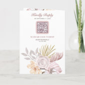 Invitation Mariage Code QR Floral Rose Poussiéreux Rustique (Dos)