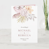 Invitation Mariage Code QR Floral Rose Poussiéreux Rustique (Devant)