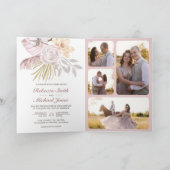 Invitation Mariage Code QR Floral Rose Poussiéreux Rustique (Intérieur)