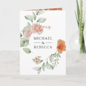 Invitation Mariage code QR floral rustique tout-en-un (Devant)
