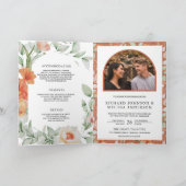 Invitation Mariage code QR floral rustique tout-en-un (Intérieur)